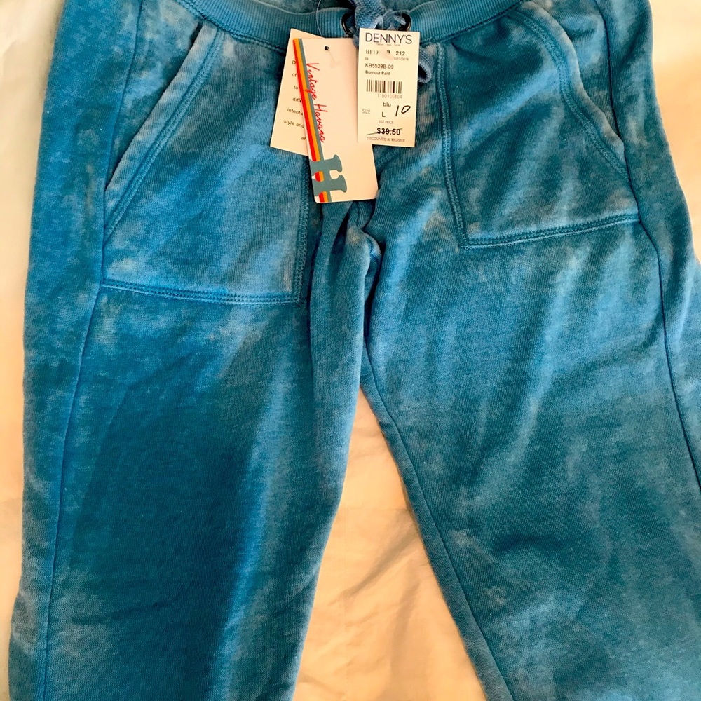 Girls blue soft cotton pants